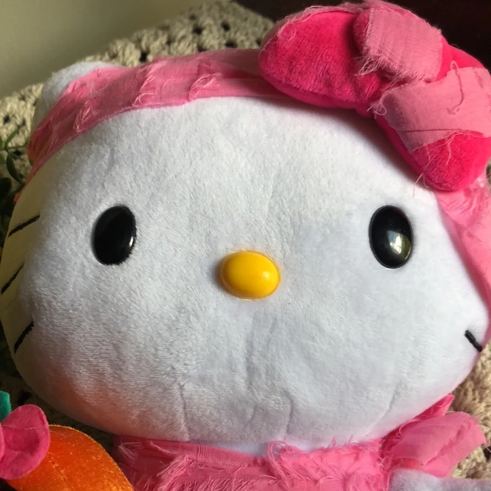 Pink and White Hello Kitty Halloween Plush with Pumpkin Side Stepper - Picture 3 of 8